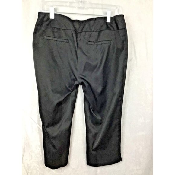 Women's Sz 8P Black Crop Lightweight Stretch Front Pocket by Valerie Stevens - Picture 6 of 7